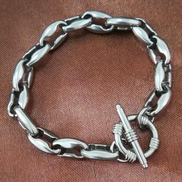 link, chain hip hop stainless steel 316l bracelet silver tone mens womens b266 8mm 0305, Black
link, chain hip hop stainless steel 316l bracelet silver tone mens womens b266 8mm 0305, Black