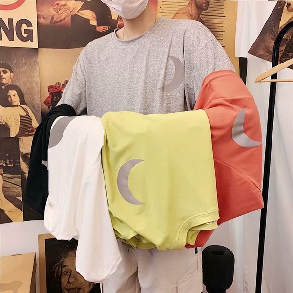 short t-shirt summer trendy half sleeve men's loose fitting couple student team class clothes, White;black
short t-shirt summer trendy half sleeve men's loose fitting couple student team class clothes, White;black