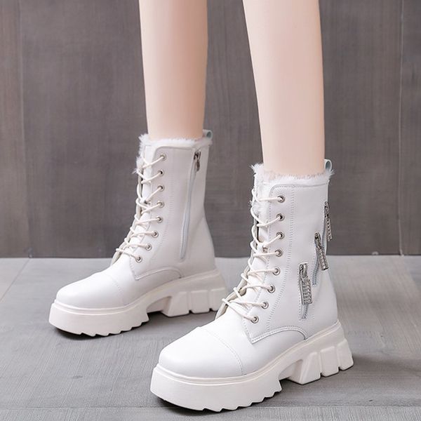 2021 the new punk zipper chunky platform women thicken teddy warm winter shoes woman non slip leather ankle boots fl02, Black
2021 the new punk zipper chunky platform women thicken teddy warm winter shoes woman non slip leather ankle boots fl02, Black