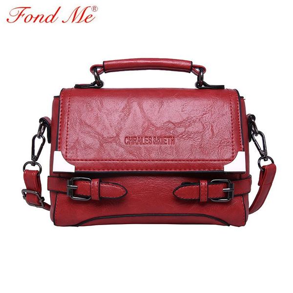 new retro oil wax leather small square bag belt decoration shoulder messenger bag