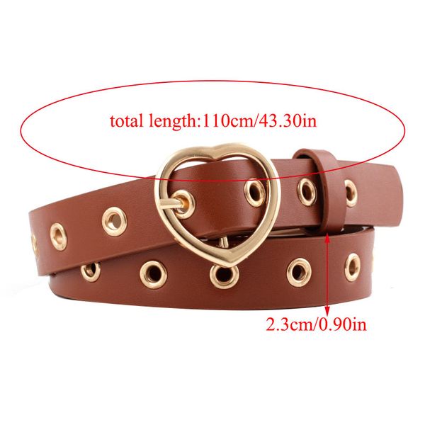 gold heart buckle punk rivet women belt pu leather alloy buckle jeans trousers waistband punk eyelet grommet love heart, Black;brown
gold heart buckle punk rivet women belt pu leather alloy buckle jeans trousers waistband punk eyelet grommet love heart, Black;brown