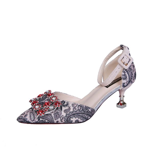 2021 the new summer ladies bombs style strass diamond buckle high heel pointed toe wedding shoes from women's party o7ec, Black
2021 the new summer ladies bombs style strass diamond buckle high heel pointed toe wedding shoes from women's party o7ec, Black