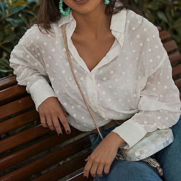 women's blouses & shirts hirigin fashion womens and elegant long sleeve white shirt ladies polka dot chemise femme work blouse streetw
women's blouses & shirts hirigin fashion womens and elegant long sleeve white shirt ladies polka dot chemise femme work blouse streetw