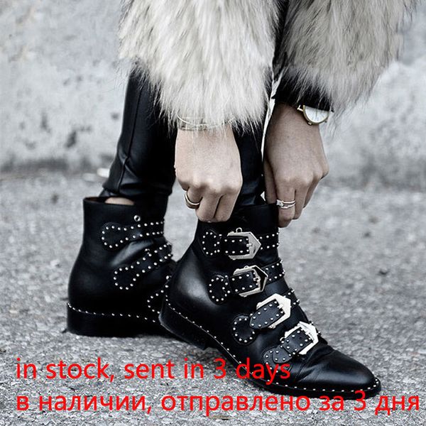 rivets faux leather booties buckle straps thick heel black ankle women boots studded decorated woman boots motorcycle 201020
rivets faux leather booties buckle straps thick heel black ankle women boots studded decorated woman boots motorcycle 201020