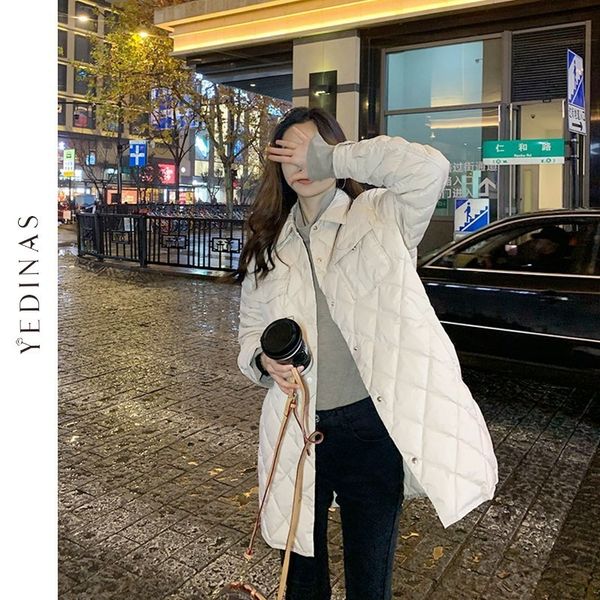 yedinas fashion female winter windproof jacket long straight coat casual women parka with rhombus pattern plus size 201201, Black
yedinas fashion female winter windproof jacket long straight coat casual women parka with rhombus pattern plus size 201201, Black