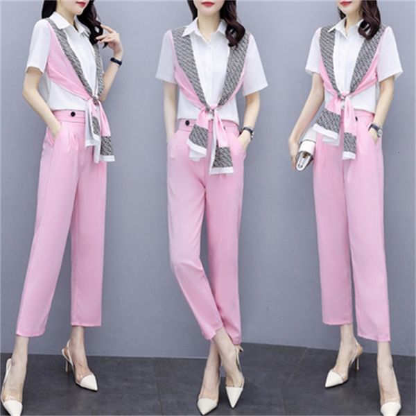 false feminine garments two casual korean scarf woman suit sets femme deux pieces mujer clothes nse2, White
false feminine garments two casual korean scarf woman suit sets femme deux pieces mujer clothes nse2, White