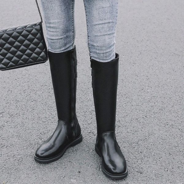 rimocy fashion buckle women's kneee high boots pu leather round toe heels boots woman waterproof platform winter shoes ladies #542p, Black
rimocy fashion buckle women's kneee high boots pu leather round toe heels boots woman waterproof platform winter shoes ladies #542p, Black