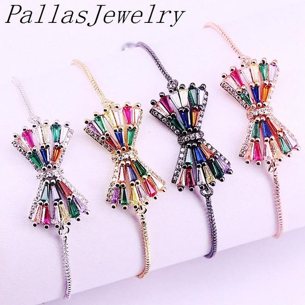 10pcs,beautiful rainbow cz multi micro pave cubic zirconia bow shape bracelet charm for women jewelry, Black
10pcs,beautiful rainbow cz multi micro pave cubic zirconia bow shape bracelet charm for women jewelry, Black