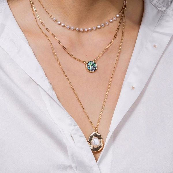 pendant necklaces gold plated pearl round piece natural color abalone shell necklace multi-layer bead clavicle for women1, Silver
pendant necklaces gold plated pearl round piece natural color abalone shell necklace multi-layer bead clavicle for women1, Silver