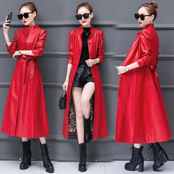 women's leather & faux 2021 autumn winter women pu jacket windbreaker coat slim stand collar plus size long velvet jackets, Black
women's leather & faux 2021 autumn winter women pu jacket windbreaker coat slim stand collar plus size long velvet jackets, Black