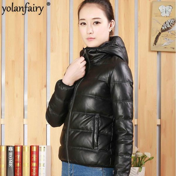 2020 autumn winter sheepskin leather down jacket women hooded short sheepskin coat korean real leather jackets 1616 kj43211, Black
2020 autumn winter sheepskin leather down jacket women hooded short sheepskin coat korean real leather jackets 1616 kj43211, Black