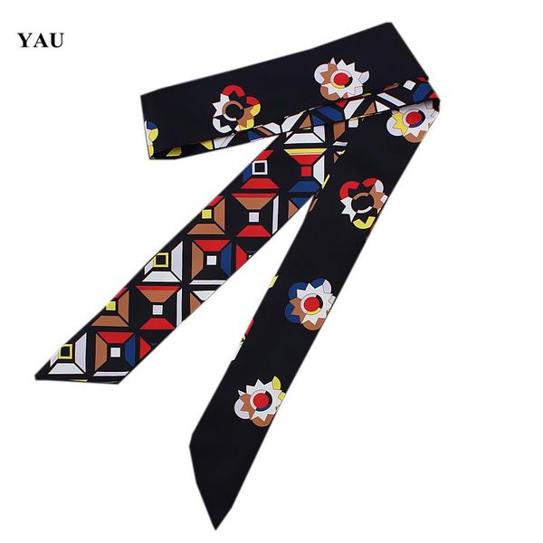 120cm*5cm twill silk woman scarves small long flower square printed fashion scarf female ribbons bag accessories, Blue;gray
120cm*5cm twill silk woman scarves small long flower square printed fashion scarf female ribbons bag accessories, Blue;gray