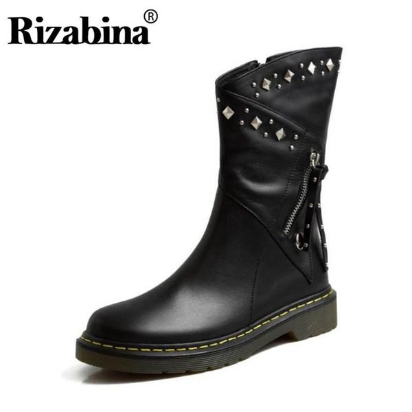 rizabina gothic flats boots women genuine leather autumn winter shoes women fashion rivets zipper half short boots size 34-42, Black
rizabina gothic flats boots women genuine leather autumn winter shoes women fashion rivets zipper half short boots size 34-42, Black