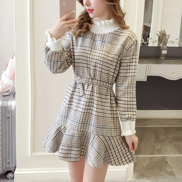 tweed dress woman plaid winter dress ruffle korean kawaii cute dresses for women 2020 turtleneck long sleeve clothes vintage new1, Black;gray
tweed dress woman plaid winter dress ruffle korean kawaii cute dresses for women 2020 turtleneck long sleeve clothes vintage new1, Black;gray