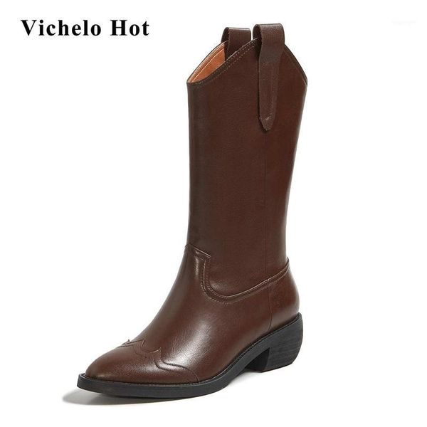 boots vichelo western real cow leather three colors pointed toe thick med heel slip on beauty lady mature mid-calf l311, Black
boots vichelo western real cow leather three colors pointed toe thick med heel slip on beauty lady mature mid-calf l311, Black