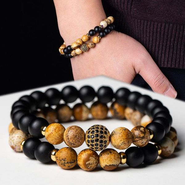 beaded, strands fashion charm natural stone frosted beads bracelet for men & women 2 color micro-inlay couple bangle, Black
beaded, strands fashion charm natural stone frosted beads bracelet for men & women 2 color micro-inlay couple bangle, Black