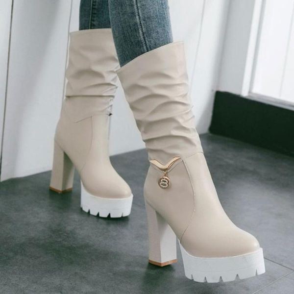 boots brand big size 43 platform square high heels mid-calf fashionable winter shoes women, Black
boots brand big size 43 platform square high heels mid-calf fashionable winter shoes women, Black