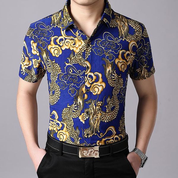 men's 2020 new summer casual slim fit short sleeve hawaiian men dragon print shirt -4xl, White;black
men's 2020 new summer casual slim fit short sleeve hawaiian men dragon print shirt -4xl, White;black