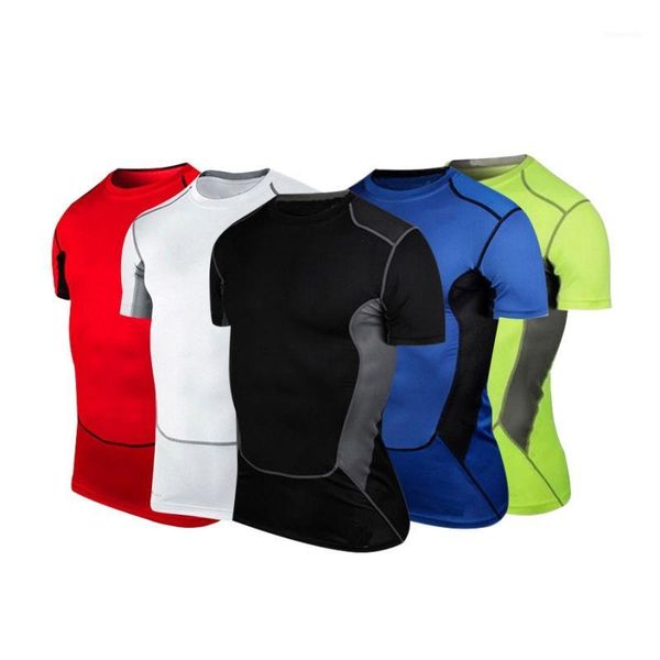 running jerseys mens compression t-shirt sports training tights short-sleeved breathable high-elastic fitness 1, Black;blue
running jerseys mens compression t-shirt sports training tights short-sleeved breathable high-elastic fitness 1, Black;blue