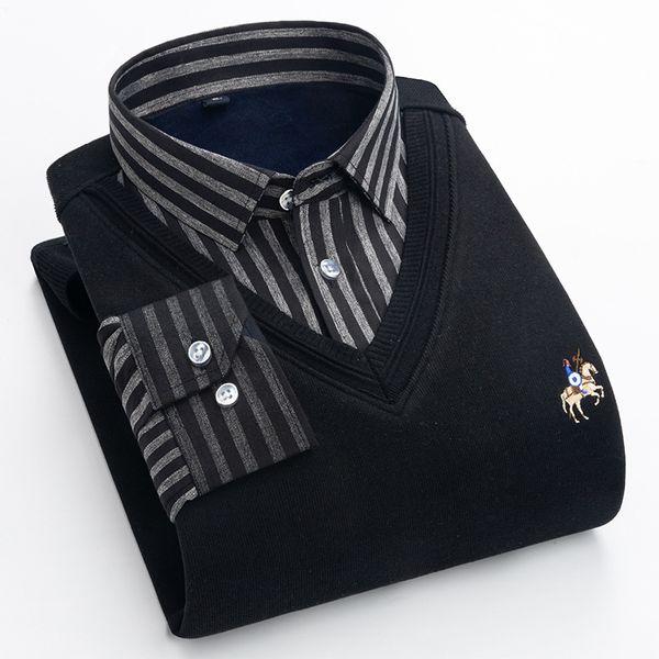 2021 new brand spring autumn winter black red long sleeves v neck plus velvet wram korea style shirt for men's oversized clothing zor0, White;black
2021 new brand spring autumn winter black red long sleeves v neck plus velvet wram korea style shirt for men's oversized clothing zor0, White;black