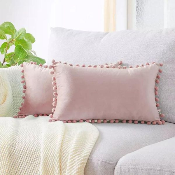 30*50cm oblong soft velvet cushion cover with pompom ball solid pillow cover bedroom sofa decoration pillow cases
30*50cm oblong soft velvet cushion cover with pompom ball solid pillow cover bedroom sofa decoration pillow cases