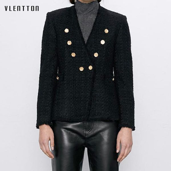 women's suits & blazers autumn v-neck wool tweed blazer jacket women gold button tassel black suit coat female outwear office lady femi, White;black
women's suits & blazers autumn v-neck wool tweed blazer jacket women gold button tassel black suit coat female outwear office lady femi, White;black