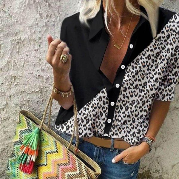 women's blouses & shirts 2021 autumn fashion women leopard print blouse stitching loose plus size button single breasted long sleeve sh, White
women's blouses & shirts 2021 autumn fashion women leopard print blouse stitching loose plus size button single breasted long sleeve sh, White