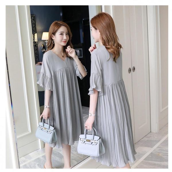 maternity dresses 3xl v neck pleated chiffon dress 2021 summer korean fashion loose clothes for pregnant women pregnancy clothing, White
maternity dresses 3xl v neck pleated chiffon dress 2021 summer korean fashion loose clothes for pregnant women pregnancy clothing, White
