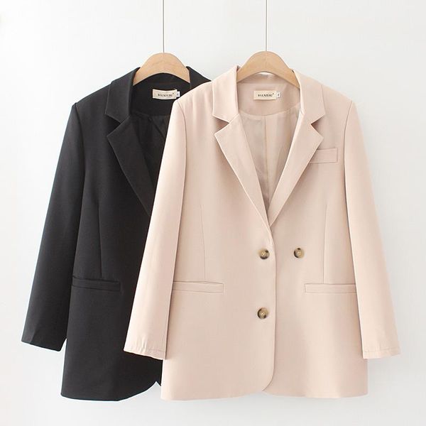 new ladies autumn winter plus size blazers for women large loose casual long sleeve pocket suit black coat female outerwear, White;black
new ladies autumn winter plus size blazers for women large loose casual long sleeve pocket suit black coat female outerwear, White;black