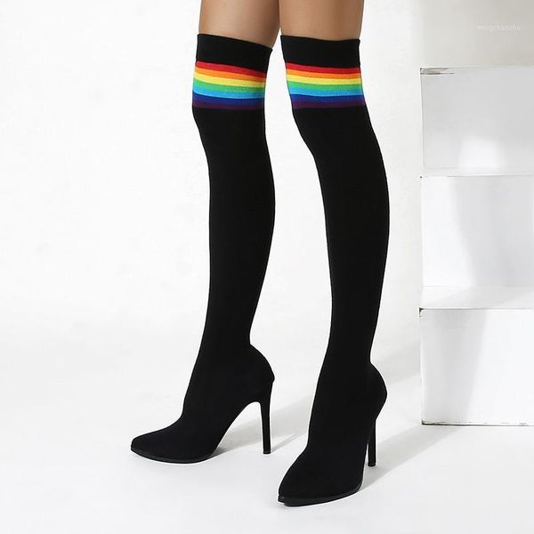 boots 2021 autumn winter contrast colors women over the knee fashion thin high heels stretch knitting sock shoes woman1, Black
boots 2021 autumn winter contrast colors women over the knee fashion thin high heels stretch knitting sock shoes woman1, Black