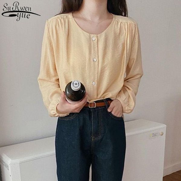 women's blouses & shirts simple solid color wild puff long sleeve shirt korean sweet light yellow blouse women office lady blusas mujer, White
women's blouses & shirts simple solid color wild puff long sleeve shirt korean sweet light yellow blouse women office lady blusas mujer, White