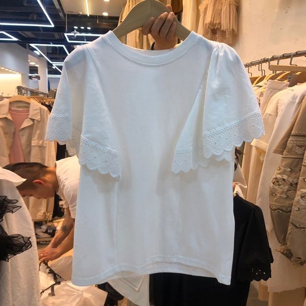 osdew south korea east gate women's dress 2020 solid new lace lacelace flying lacesleeve short sleeve t-shirt korean loose summer color, White
osdew south korea east gate women's dress 2020 solid new lace lacelace flying lacesleeve short sleeve t-shirt korean loose summer color, White