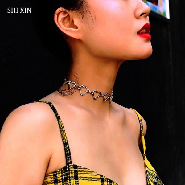 chokers shixin fashion lovely heart choker necklaces for women gold/silver color necklace jewelry collar female collier 2021 gift, Golden;silver
chokers shixin fashion lovely heart choker necklaces for women gold/silver color necklace jewelry collar female collier 2021 gift, Golden;silver