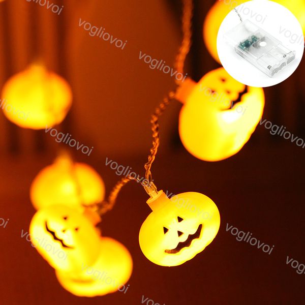 Halloween String Lights 1.5m 2m 3m 6m 3v Pumpkin Smile String Lights Halloween Holiday Party Garden Decoration Lanterns Strip Light Dhl