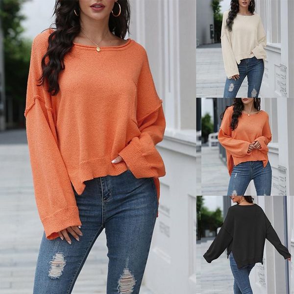 women's sweaters autumn fashion solid color sweater pullover winter round neck loose pocket, White;black
women's sweaters autumn fashion solid color sweater pullover winter round neck loose pocket, White;black
