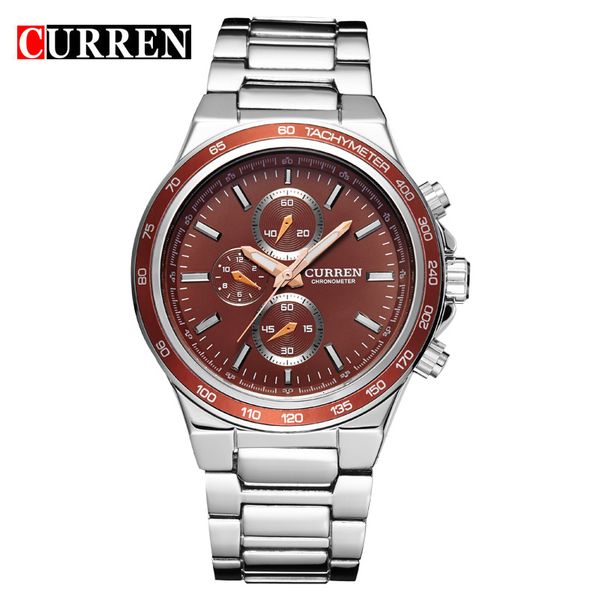 curren fashion casual analog military sport men watch stainless steel quartz wristwatch relogio masculino horloges mannens saat, Slivery;brown
curren fashion casual analog military sport men watch stainless steel quartz wristwatch relogio masculino horloges mannens saat, Slivery;brown