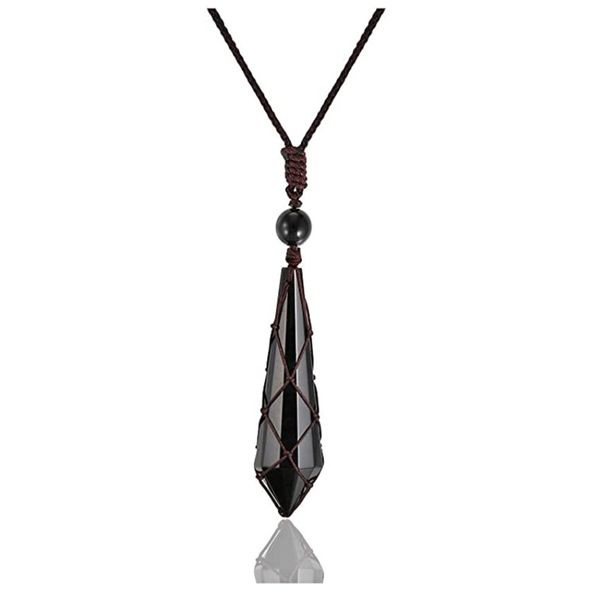5 pcs handmdade weave rose quartz hexagon prism neclace rope chain pendant black agate ethnic style jewelry, Silver
5 pcs handmdade weave rose quartz hexagon prism neclace rope chain pendant black agate ethnic style jewelry, Silver