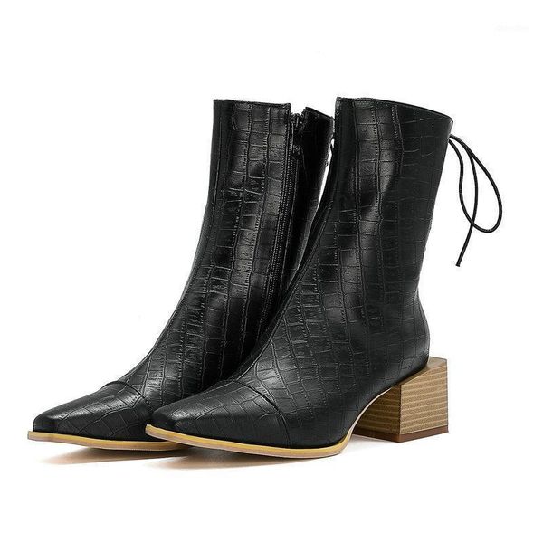 boots women print zipper western fashion cross tied square heel ankle ladies toe autumn winter shoes woman1, Black
boots women print zipper western fashion cross tied square heel ankle ladies toe autumn winter shoes woman1, Black