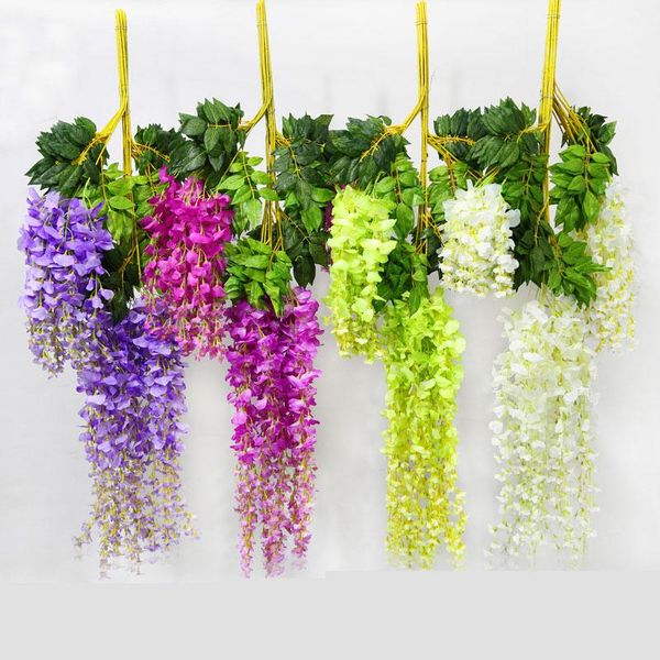 12pcs 75cm/110cm artificial silk wisteria fake garden hanging flower vine wedding party home decor green red purple white
12pcs 75cm/110cm artificial silk wisteria fake garden hanging flower vine wedding party home decor green red purple white