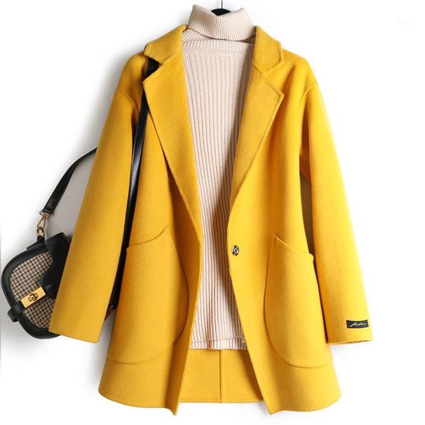 2020 autumn black suit collar hand sewing and double-sided wool coat female little suit jacket1
2020 autumn black suit collar hand sewing and double-sided wool coat female little suit jacket1