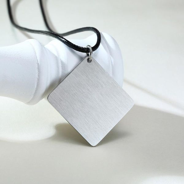 custom mafinish blank square dog tag pendants necklace in stainless steel leather cord necklace, Silver
custom mafinish blank square dog tag pendants necklace in stainless steel leather cord necklace, Silver