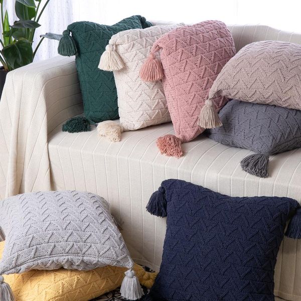 chenille decorative knit throw pillow cover, soft cushion case with pompoms tassels, boho decor, square warm pillowcase for home pillow case
chenille decorative knit throw pillow cover, soft cushion case with pompoms tassels, boho decor, square warm pillowcase for home pillow case
