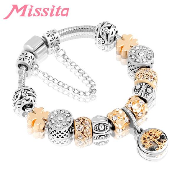 charm bracelets missita natural & life series bracelet with gold color tree of bead silver plated brand for women party gift, Golden;silver
charm bracelets missita natural & life series bracelet with gold color tree of bead silver plated brand for women party gift, Golden;silver