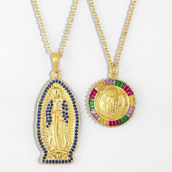 flola gold virgin mary pendant necklaces for women multicolor catholic necklace religious jewelry virgen de guadalupe nker14, Silver
flola gold virgin mary pendant necklaces for women multicolor catholic necklace religious jewelry virgen de guadalupe nker14, Silver