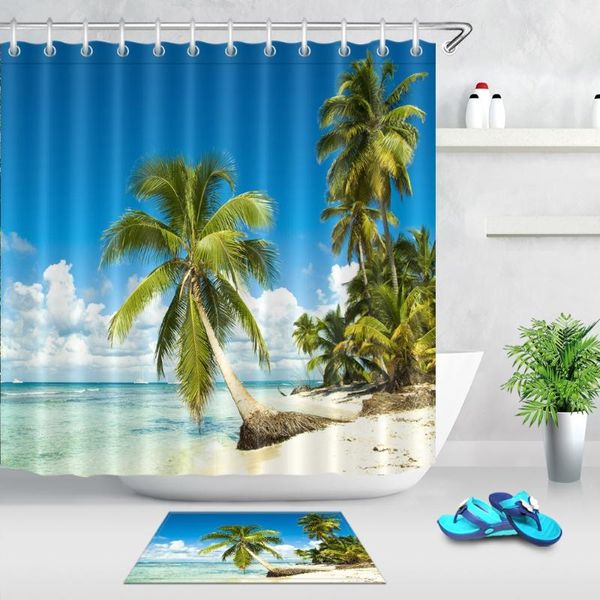 LB Green Coconut Tree Leaf Blue Sky Sea White Clouds Beach Shower Curtain Set Waterproof Bathroom Fabric For Art Bathtub Decor
LB Green Coconut Tree Leaf Blue Sky Sea White Clouds Beach Shower Curtain Set Waterproof Bathroom Fabric For Art Bathtub Decor