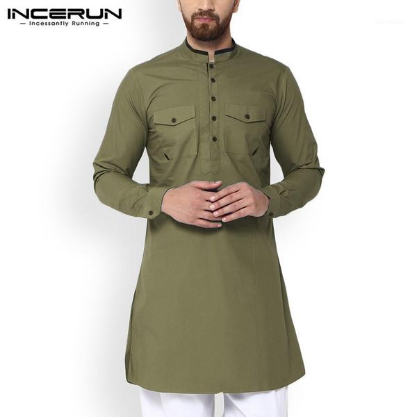 men's casual shirts men vintage shirt stand collar pockets solid color long retro sleeve muslim islamic clothes s-5xl incerun1, White;black
men's casual shirts men vintage shirt stand collar pockets solid color long retro sleeve muslim islamic clothes s-5xl incerun1, White;black