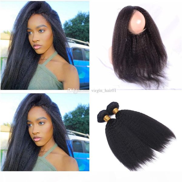 kinky straight 360 lace frontal with bundles light yaki human hair with 360 lace band frontal closure 9a malaysian virgin hair with 360, Black;brown
kinky straight 360 lace frontal with bundles light yaki human hair with 360 lace band frontal closure 9a malaysian virgin hair with 360, Black;brown