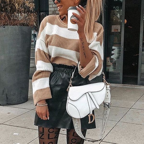 dicloud casual oversized striped sweater women spring long sleeve loose pullover winter knitted ladies jumper white y200116, White;black
dicloud casual oversized striped sweater women spring long sleeve loose pullover winter knitted ladies jumper white y200116, White;black