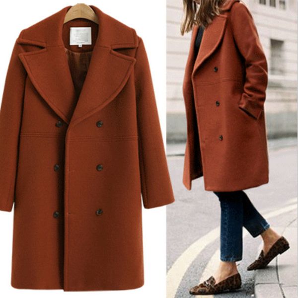autumn and winter women coats female mid-long overcoat casual women's woolen jacket coat abrigos mujer invierno, Black
autumn and winter women coats female mid-long overcoat casual women's woolen jacket coat abrigos mujer invierno, Black