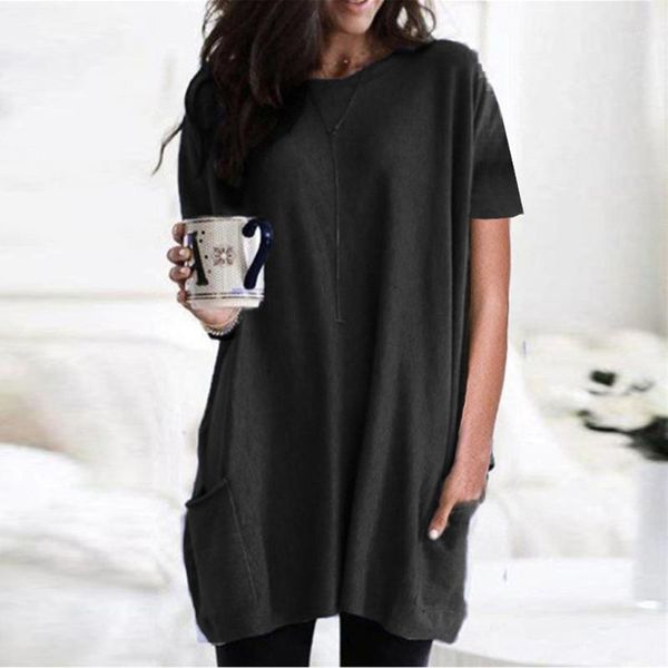 womens casual short sleeve loose t-shirts solid color black tunic o-neck female pullover summer clothes#g301, White
womens casual short sleeve loose t-shirts solid color black tunic o-neck female pullover summer clothes#g301, White